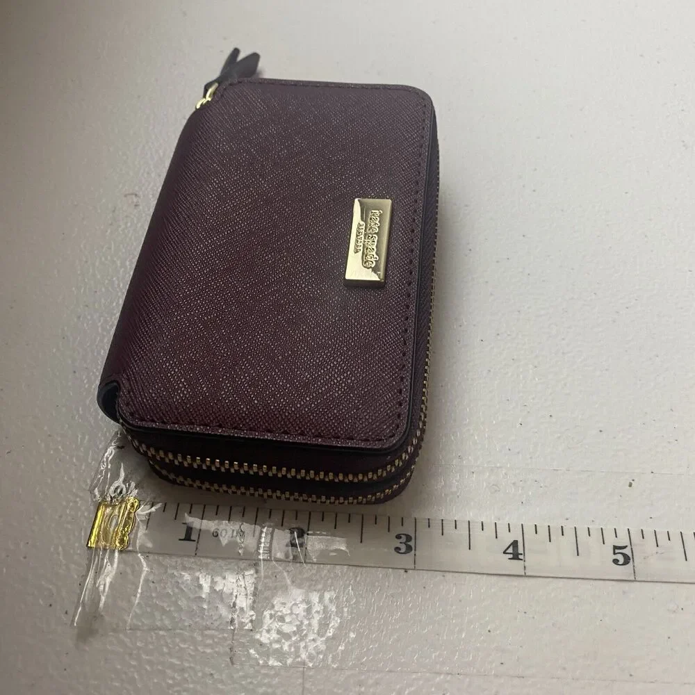 KATE SPADE Womens Red Maroon Zip Around Wallet Size S
